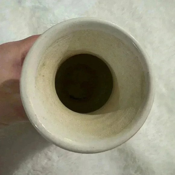 VTG Ceramic Pottery Flowers & Hearts Country Vase Cottagecore Glazed Grannycore - Picture 4 of 13